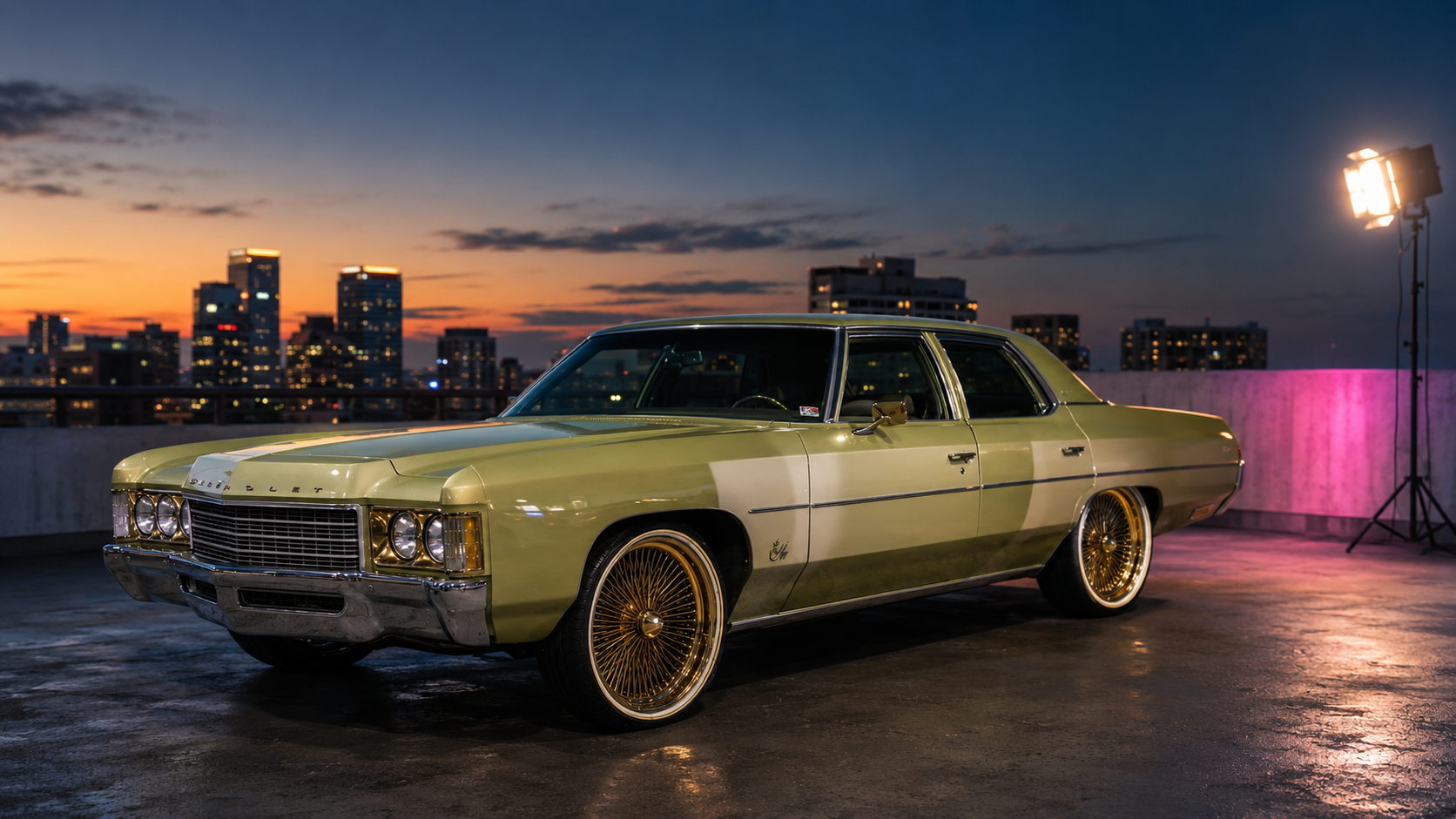 Classic American car for luxury editorial photography